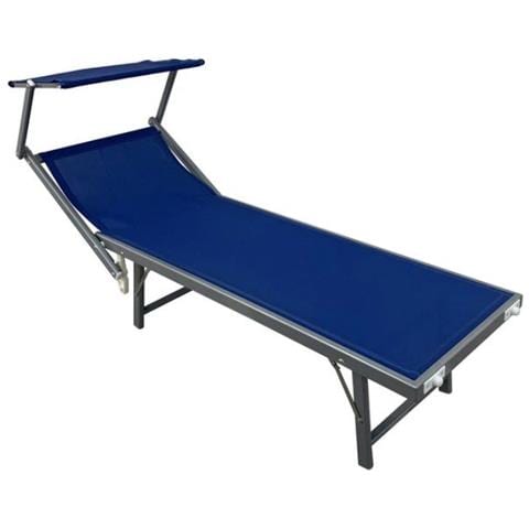 Lettino Alluminio Con Parasole Blu - Foto 1