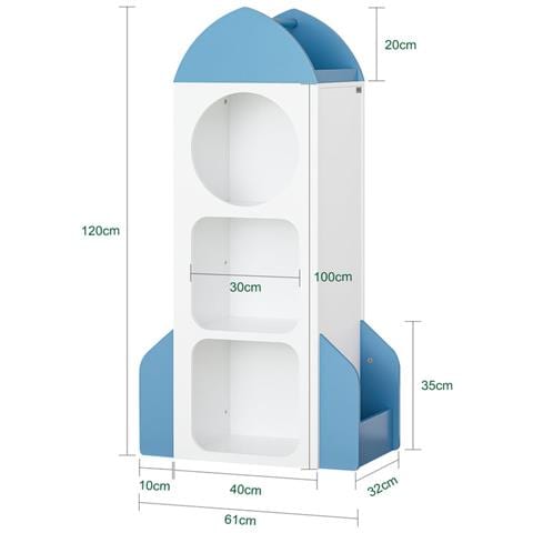 Sobuy Libreria Scaffale Per Bambini 61x32x120cm Kmb87-w - Foto 2