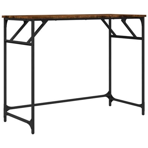 Scrivania Fumo 100x45x76cm Legno E Acciaio Verniciato A Polvere - Foto 2