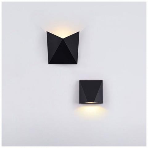 Lampada Da Parete Moderna Per Esterno Metallo Nero Luce Led 6w Ip54 3000k - Foto 2