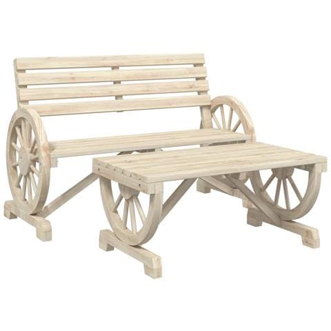 Set Salotto Da Giardino 2 Pz In Legno Massello Di Abete - Foto 2
