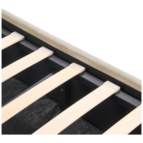 Letto Contenitore Velluto Rochefort 140 X 200 Cm Beige - Foto 2