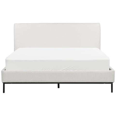 Letto Tessuto Corio 160 X 200 Cm Grigio Chiaro - Foto 2