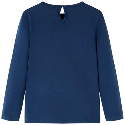 Maglietta Da Bambina A Maniche Lunghe Blu Marino 128 - Foto 2