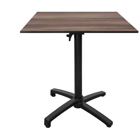 Tavolo Da Terrazza Pieghevole In Compact Hpl Legno Scuro 70 X 70 - Foto 1