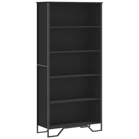 Libreria Nera 80x31x169 Cm In Truciolato - Foto 2