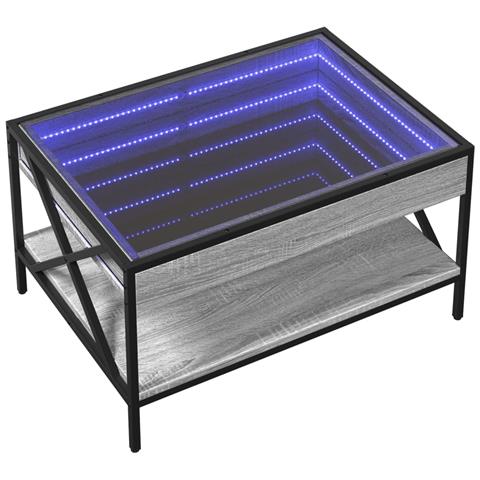 Tavolino Da Salotto Con Led Infinity Grigio Sonoma 70x50x38 Cm - Foto 3