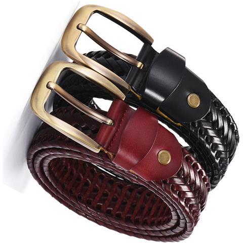 Set Cinture Intrecciate (nero 3,5 Cm-120 Cm + Bordeaux 3,5 Cm-120 Cm) - Foto 1