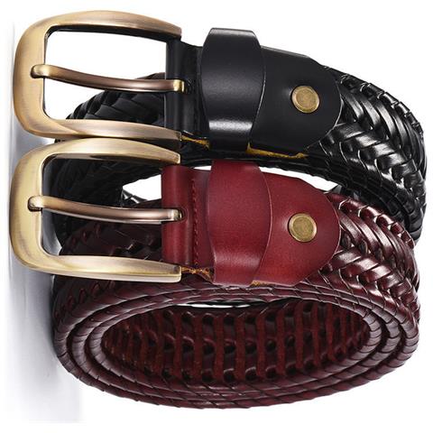 Set Cinture Intrecciate (nero 3,5 Cm-120 Cm + Bordeaux 3,5 Cm-120 Cm) - Foto 3