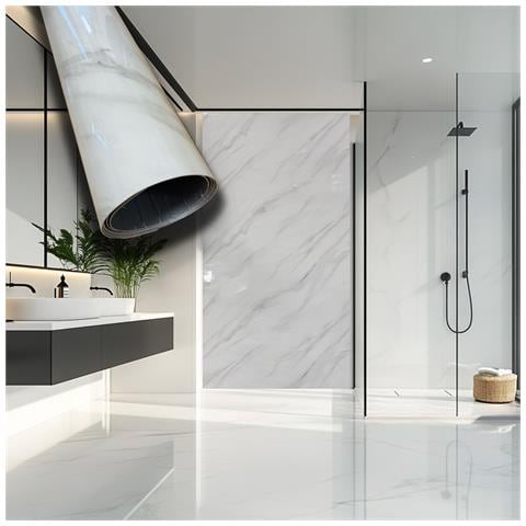 Rotolo Da 3,6mq Rivestimento Autoadesivo In Sxp Thermo/acustico Marmo Lucido Hi-res 1200x3000x2,5mm Hydro. Col. 68 - Foto 1