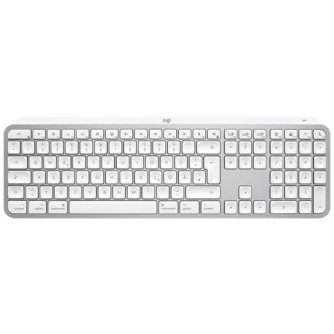 MX Keys S for Mac tastiera Ufficio RF senza fili + Bluetooth QWERTZ Tedesco Alluminio, Bianco - Foto 1