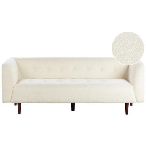 Divano 3 Posti Byske Bouclé Bianco Sporco - Foto 2