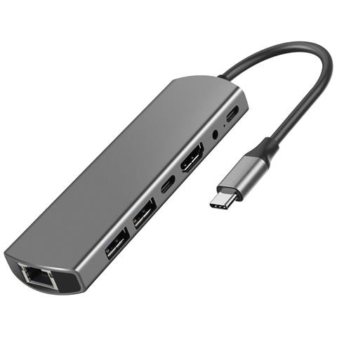 Hub Usb-c 7 In 1 Con Hdmi, Ethernet E Ricarica Pd - Foto 1