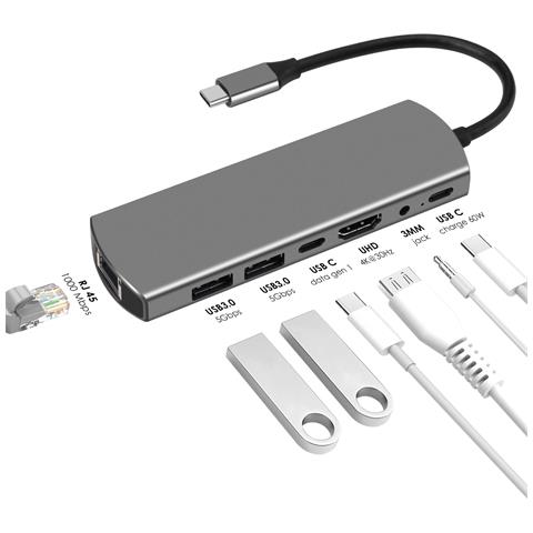Hub Usb-c 7 In 1 Con Hdmi, Ethernet E Ricarica Pd - Foto 3