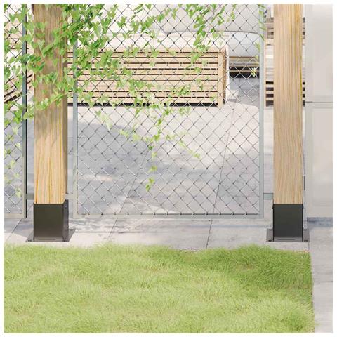 Basi Pali Quadrati 12 pz 121x121 mm Acciaio Verniciato Polvere - Foto 1