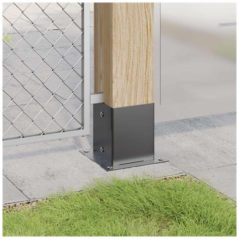 Basi Pali Quadrati 12 pz 121x121 mm Acciaio Verniciato Polvere - Foto 9