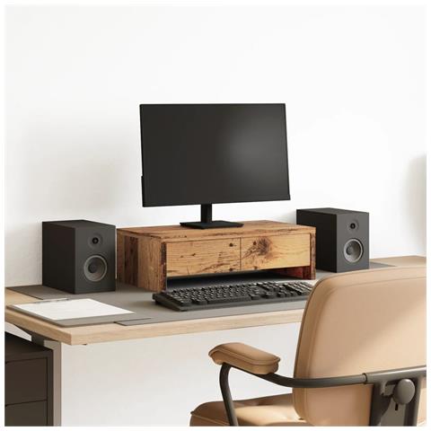 Supporto Monitor Con Cassetti Legno 50x27x15 Cm In Truciolato - Foto 1