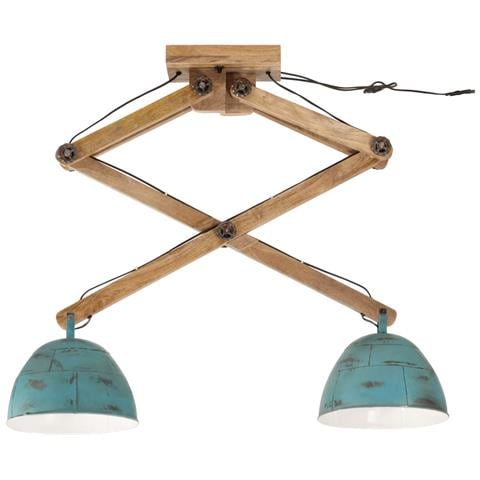 Lampada Da Soffitto 25 W Blu Anticato 29x18x85 Cm E27 - Foto 3