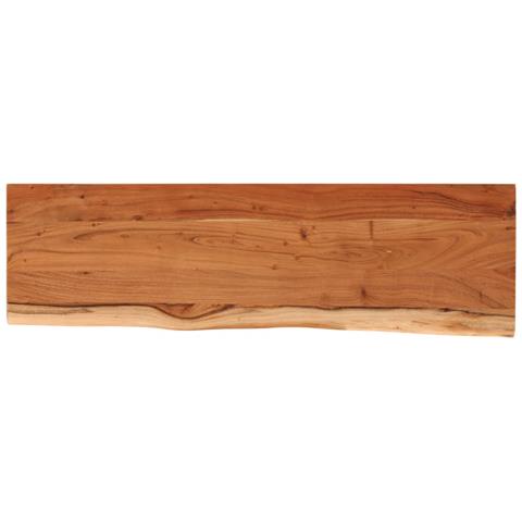 Mensola Muro 110x30x3,8cm Rettangolare Legno Acacia Bordi Vivi - Foto 2