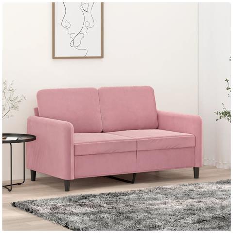 Divano A 2 Posti Rosa 120 Cm In Velluto - Foto 1