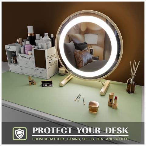 Tovaglietta Verde Chiaro In Ecopelle, 35x60cm, Eleganza E Versatilità Per La Scrivania - Foto 2