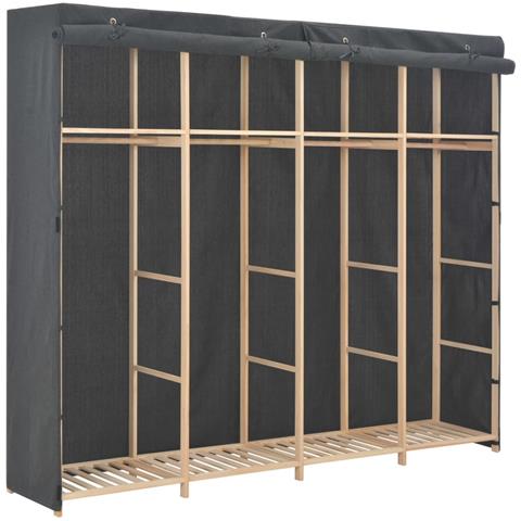 Lusso Casadino -  Armadio Grigio 200x40x170 Cm In Tessuto - Foto 2