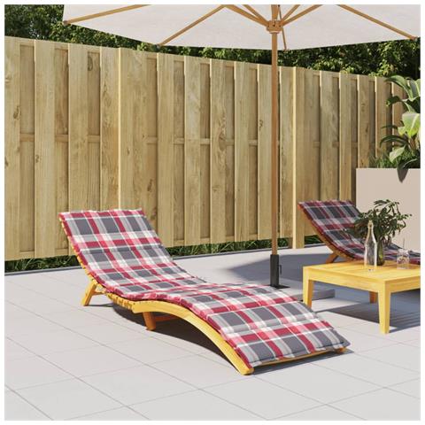 Cuscino Per Lettino A Quadri Rossi 200x60x3 Cm Tessuto Oxford - Foto 8