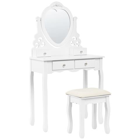 Toeletta Con Specchio E Sgabello Diva Bianco - Foto 2