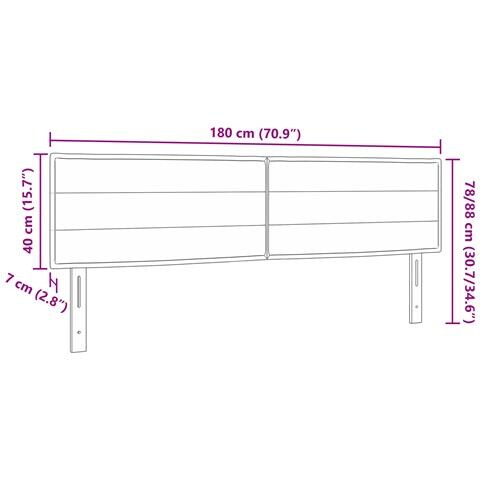 Testiera Design Lines Tortora 180 cm Tessuto - Foto 8