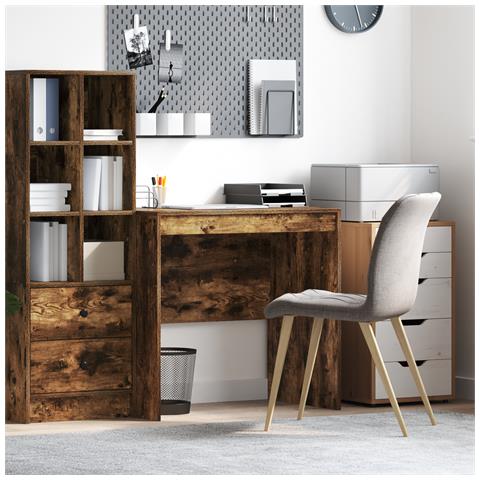 Scrivania Rovere Affumicato 80x50x76 cm Legno ingegnerizzato - Foto 2
