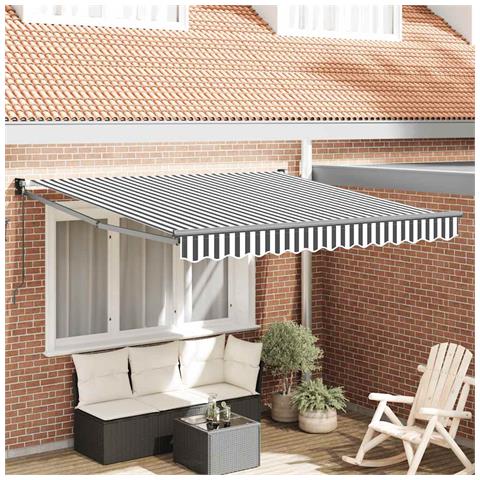 Tenda da Sole Antracite e Bianca 3x2,5 m Tessuto e Alluminio - Foto 2