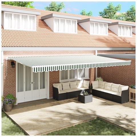 Tessuto di ricambio per tende per telaio 6x3 m Verde e Bianco - Foto 2