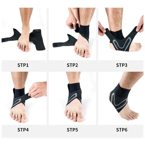 Manicotto A Compressione Con Tutore Di Supporto Ottimale Per La Caviglia - Protezione Sportiva Black L - Foto 6