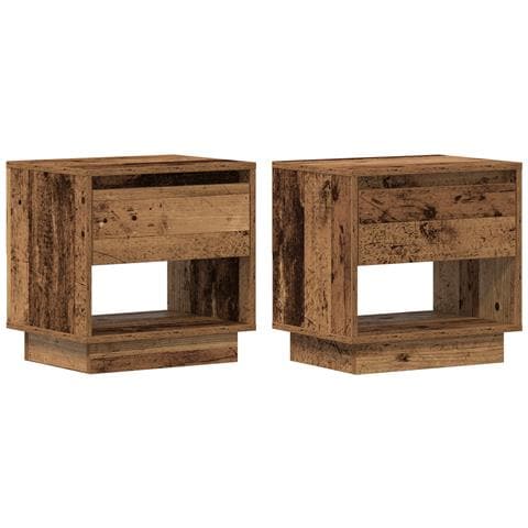 Comodino  2 pz Legno Vecchio 45x34x45 cm Legno Ingegnerizzato - Foto 1