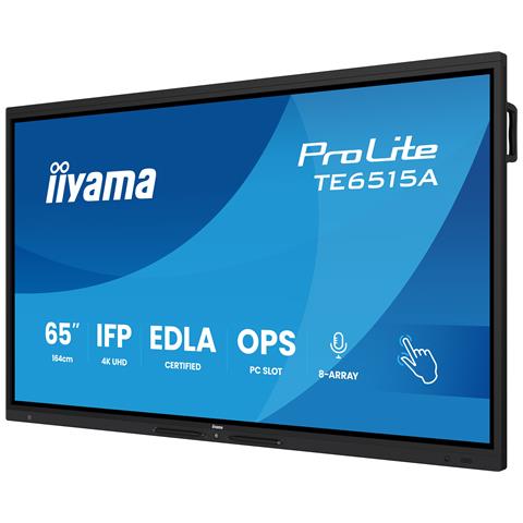 TE6515A-B1AG visualizzatore di messaggi Pannello piatto per segnaletica digitale 163,8 cm (64.5") Wi-Fi 550 cd /m² 4K Ultra HD Nero Touch screen Processore integrato Android - Foto 2