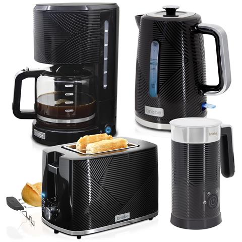 Skt1185blk Elegance Tostapane + Bollitore 1,7l+ Macchina Caffè Americano + Montalatte 2200w Nero - Foto 1