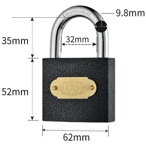 Lucchetto In Ferro Nero Da 63mm - Sicurezza Domestica Antifurto Con Chiave Singola - Foto 2