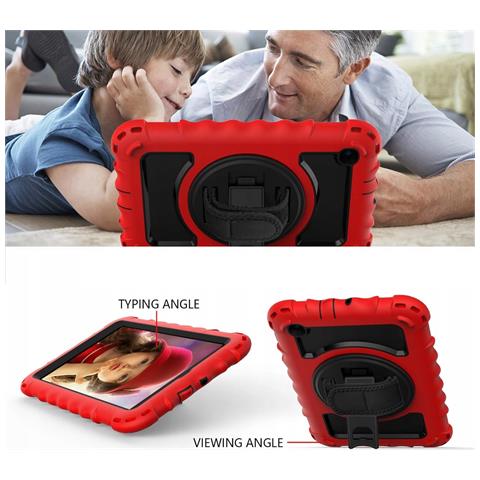 Custodia Per Samsung Galaxy Tab 8.0” Con Supporto E Tracolla Rossa - Foto 4