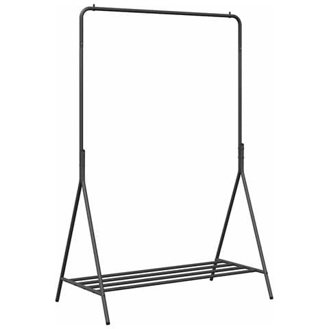 Stendibiancheria con lo scaffale Nero 100 x 56 x 154 cm Acciaio - Foto 1
