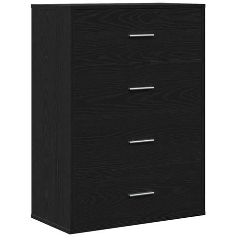 Credenza Rovere nero 60 x 31 x 84 cm Legno multistrato - Foto 1