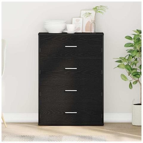 Credenza Rovere nero 60 x 31 x 84 cm Legno multistrato - Foto 2