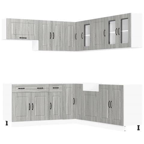 Set Mobili da Cucina 11 pz Kalmar Grigio Sonoma in Truciolato - Foto 1