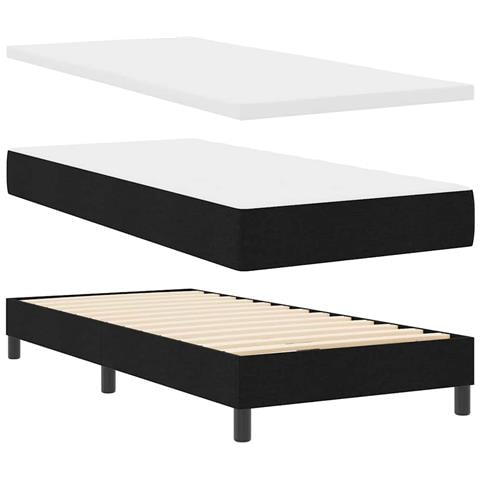 Letto box spring con materasso con materasso Nero 80 x 200 cm - Foto 1