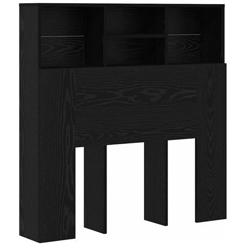 Testata del letto con testiera Rovere nero Legno Ingenerizzato - Foto 1