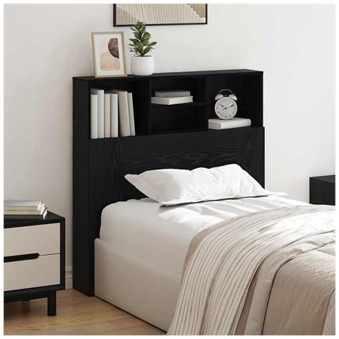 Testata del letto con testiera Rovere nero Legno Ingenerizzato - Foto 2