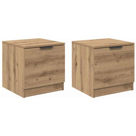 Armadietto per letto 2 pcs rovere artigianale 40 x 39 x 40 cm - Foto 1