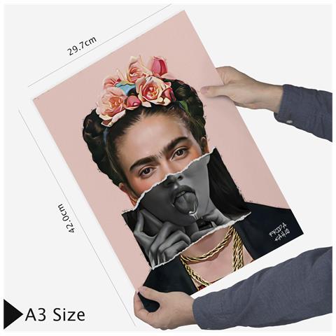 Set Di 6 Stampe Iconico Collage Pop Art Di Frida Van Gogh Con Illustrazioni Di Design Per Le Pareti Di Case, Stanze, Negozi E Aziende A3 & A4 Senza Cornice - Foto 5