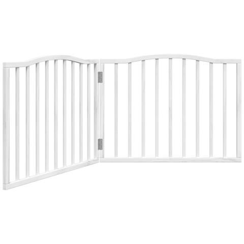 Cancello per Cani Pieghevole 2 Pannelli Bianco 160 cm Pioppo - Foto 1