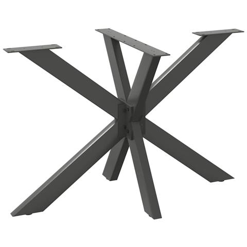 Gamba per Tavolo da Pranzo a Forma di Ragno Antracite 120x68x(72-73) cm Acciaio - Foto 1