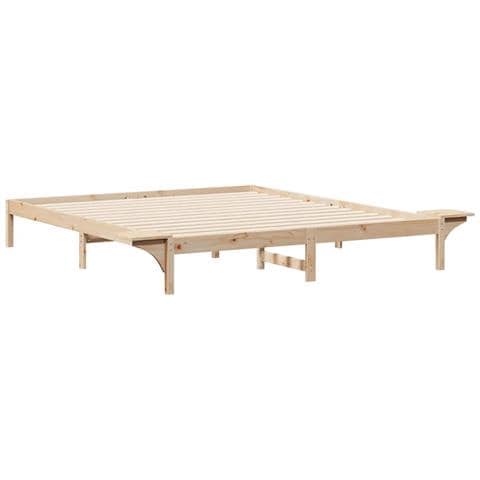Letto con Tavolini Laterali Naturale 200 x 210 cm Pino massello - Foto 7
